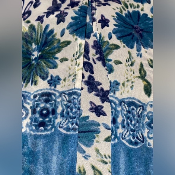 Soft Surrounding Floral Tunic Top Sheer Women M Coastal Closet Basic Grannycore - Picture 6 of 8